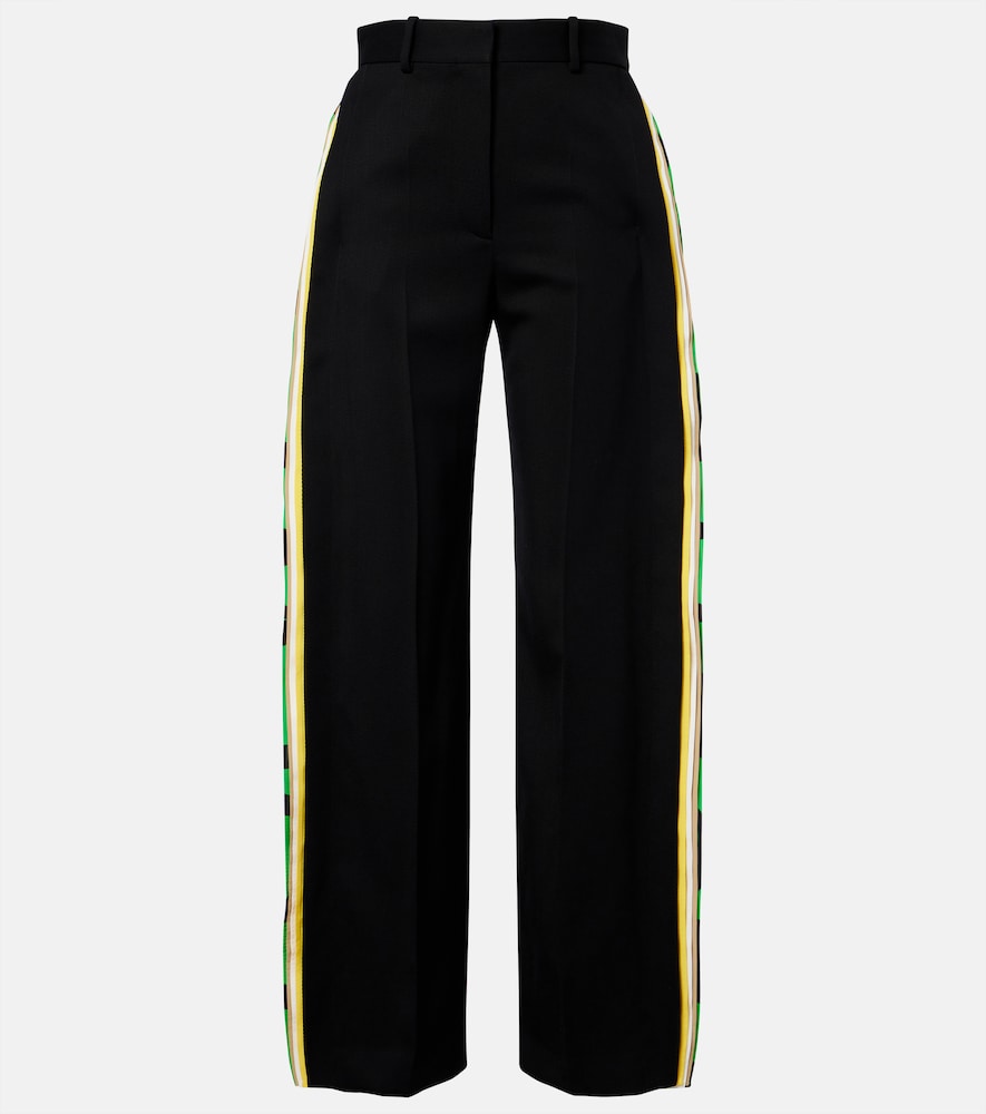 Loewe Women's Black Wool Wide-Leg Pants Large