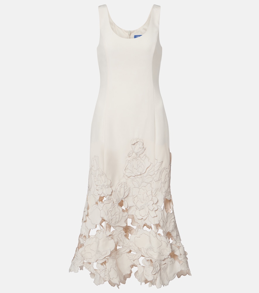Leo Lin Floral-appliqué midi dress