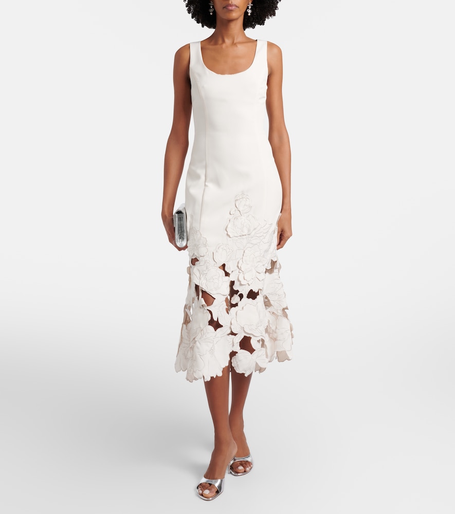  Leo Lin Leo Lin Floral-applique Midi Dress 