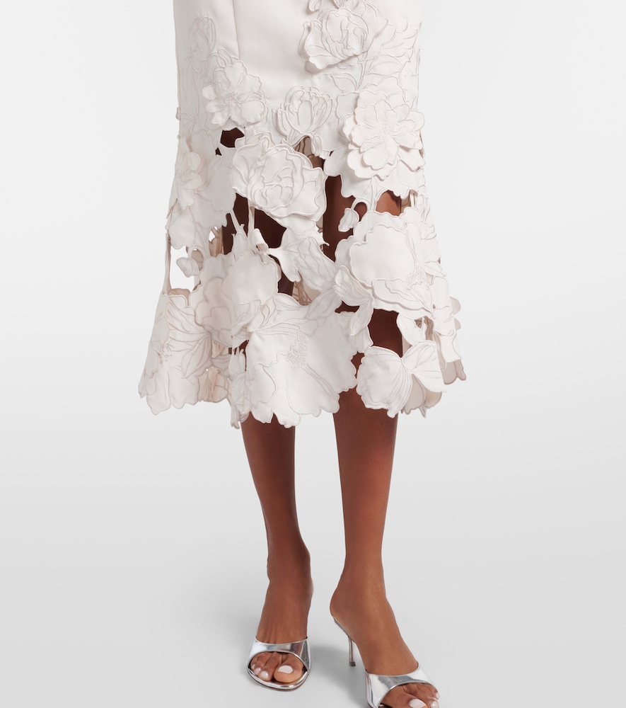  Leo Lin Leo Lin Floral-applique Midi Dress 