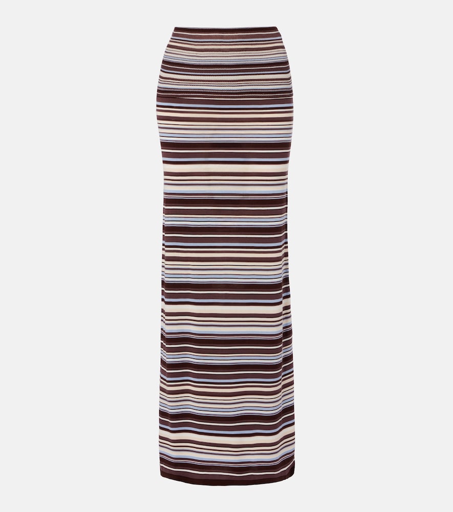 Aya Muse Knitted striped maxi skirt