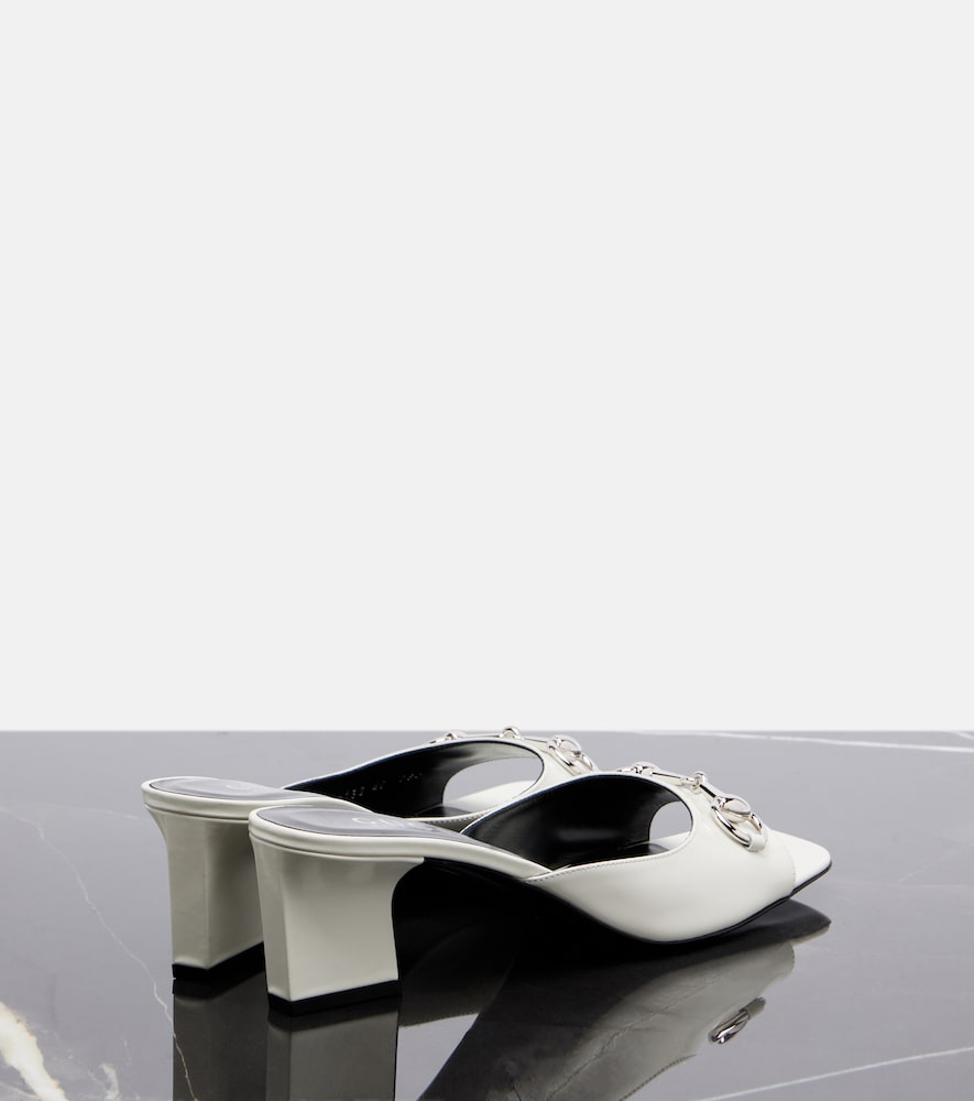 Gucci Gucci Signora Horsebit Leather Mules 