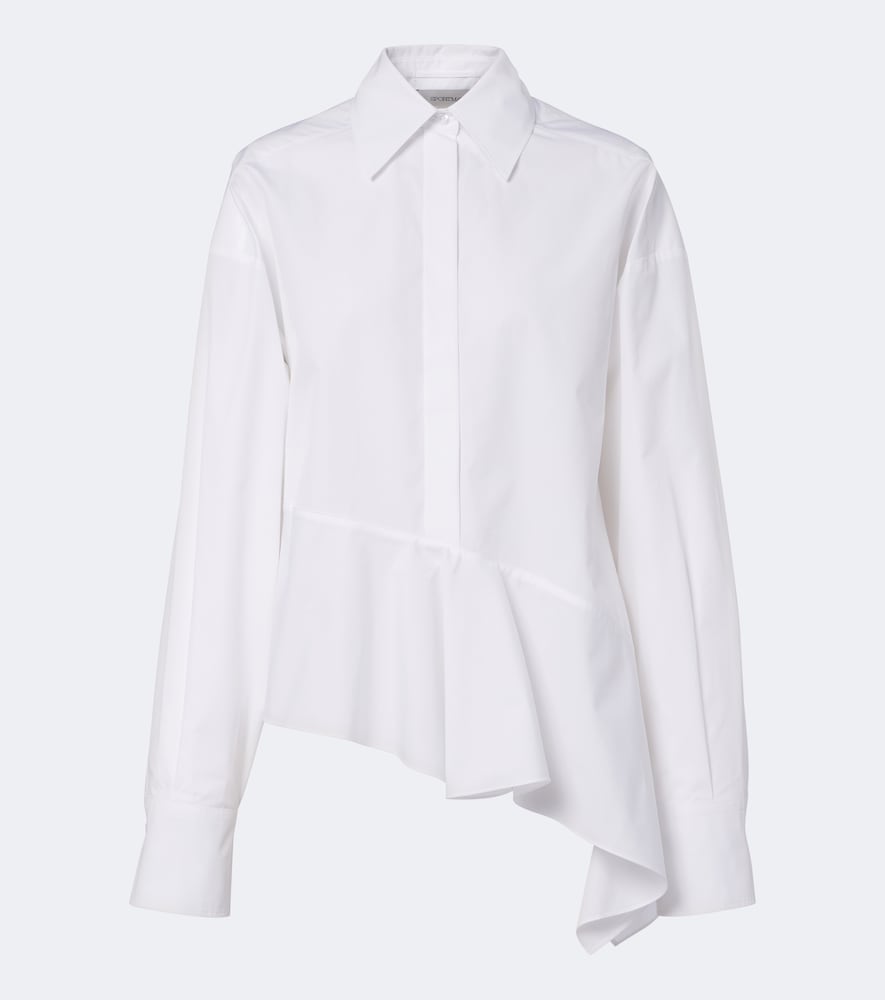 Camicia in popeline di cotone asimmetrica