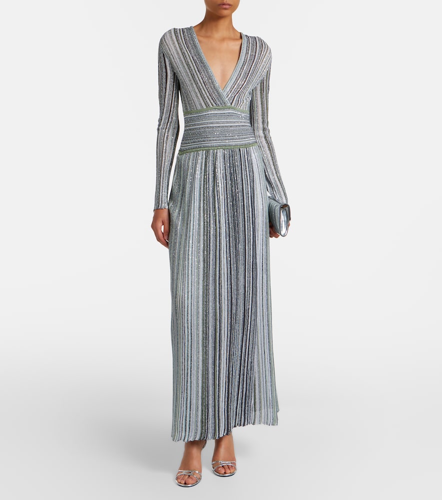 Missoni Striped lamé maxi dress