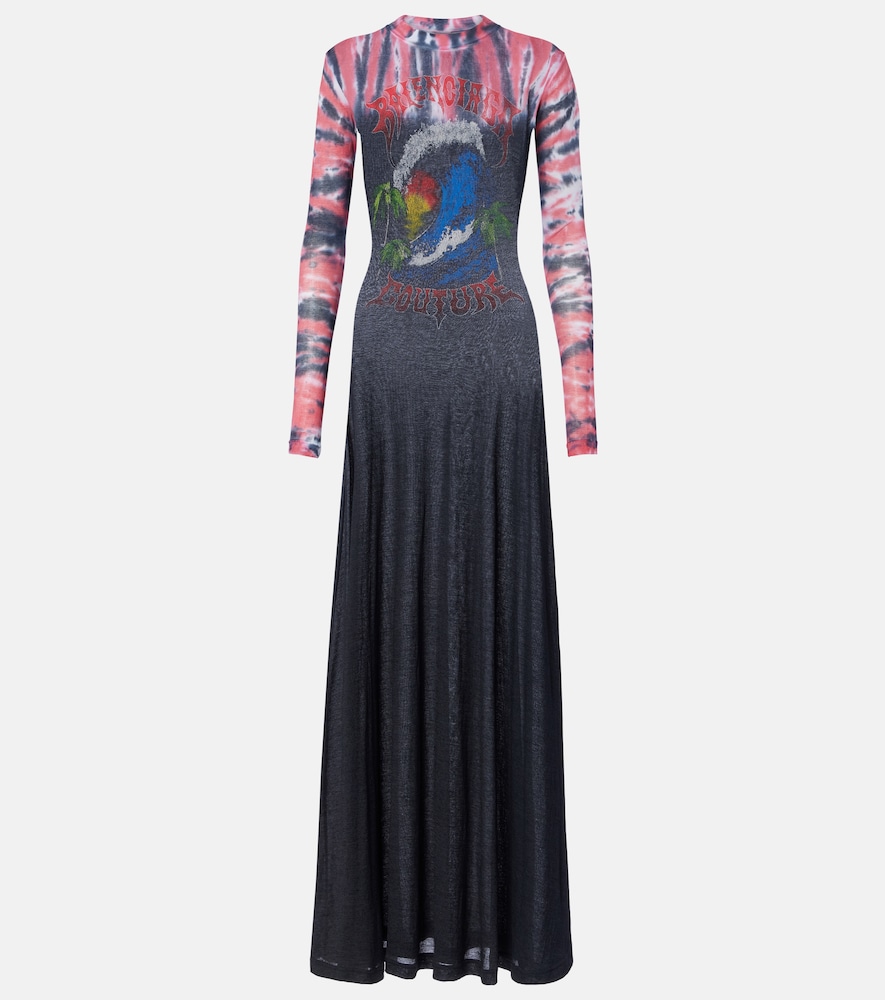Balenciaga Printed tie-dye cotton-blend jersey maxi dress