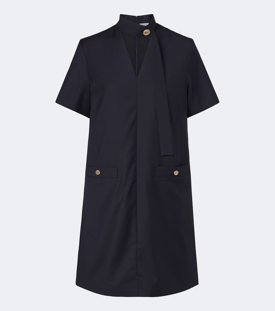 MONCLER Moncler Tie-neck virgin wool minidress　モンクレール タイネック バージン ウール ミニドレス