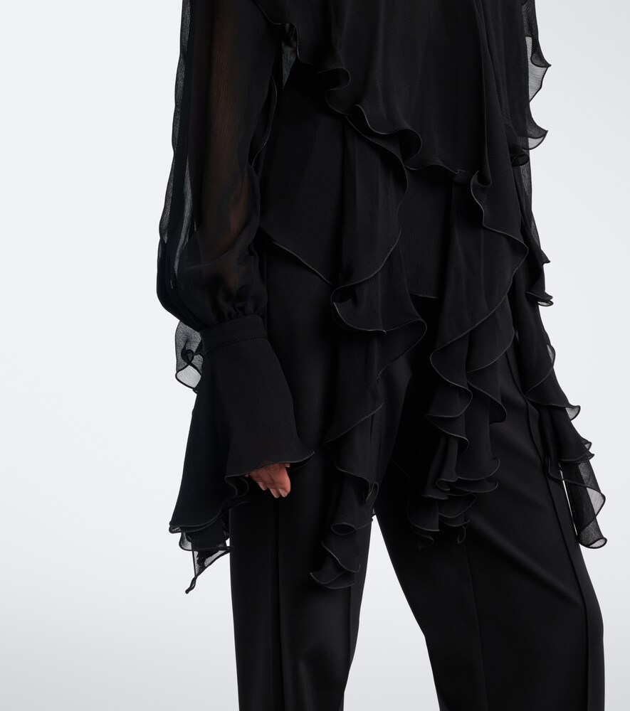 Ruffled Crêpe Blouse
