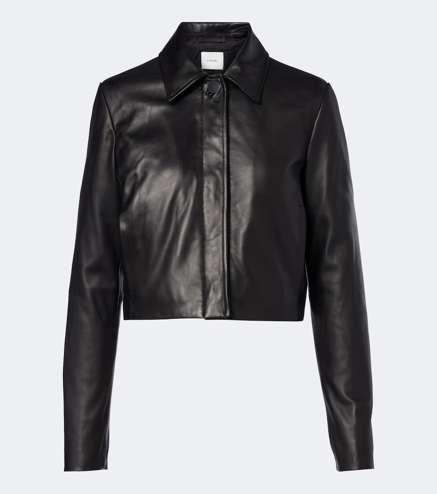 Giacca cropped in pelle
