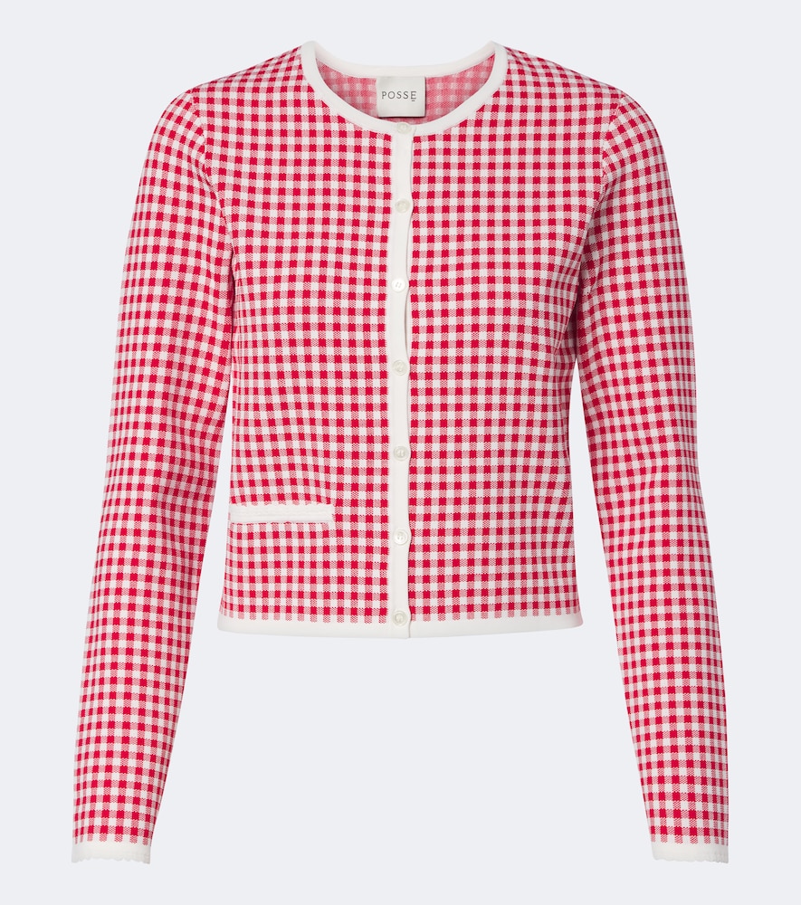 Posse Micah Gingham Cardigan In Red