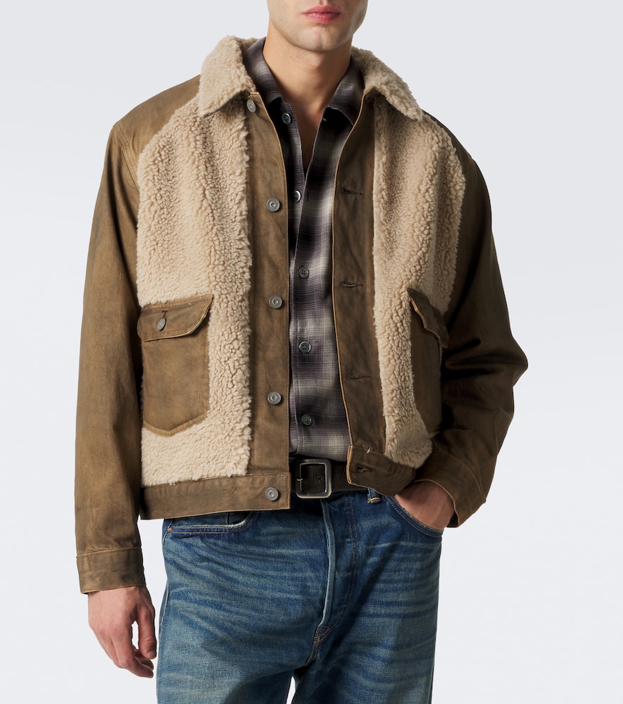 Shearling-Trimmed Denim Jacket