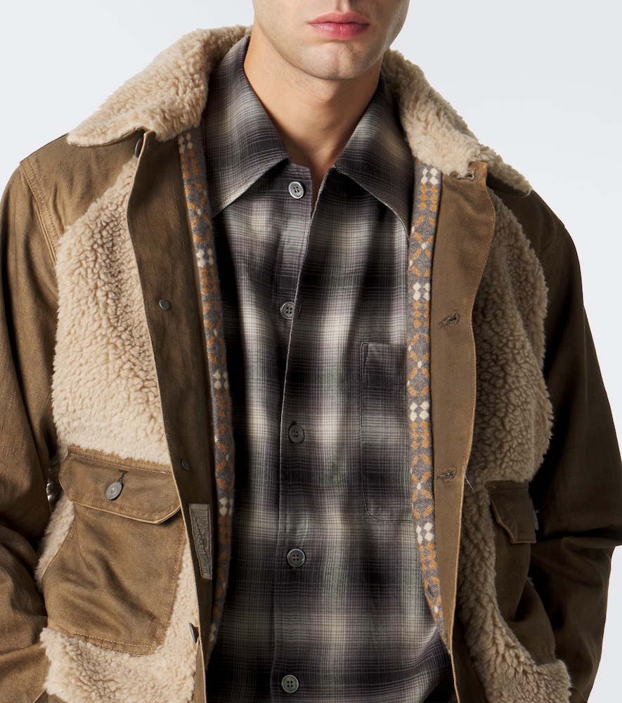Shearling-Trimmed Denim Jacket
