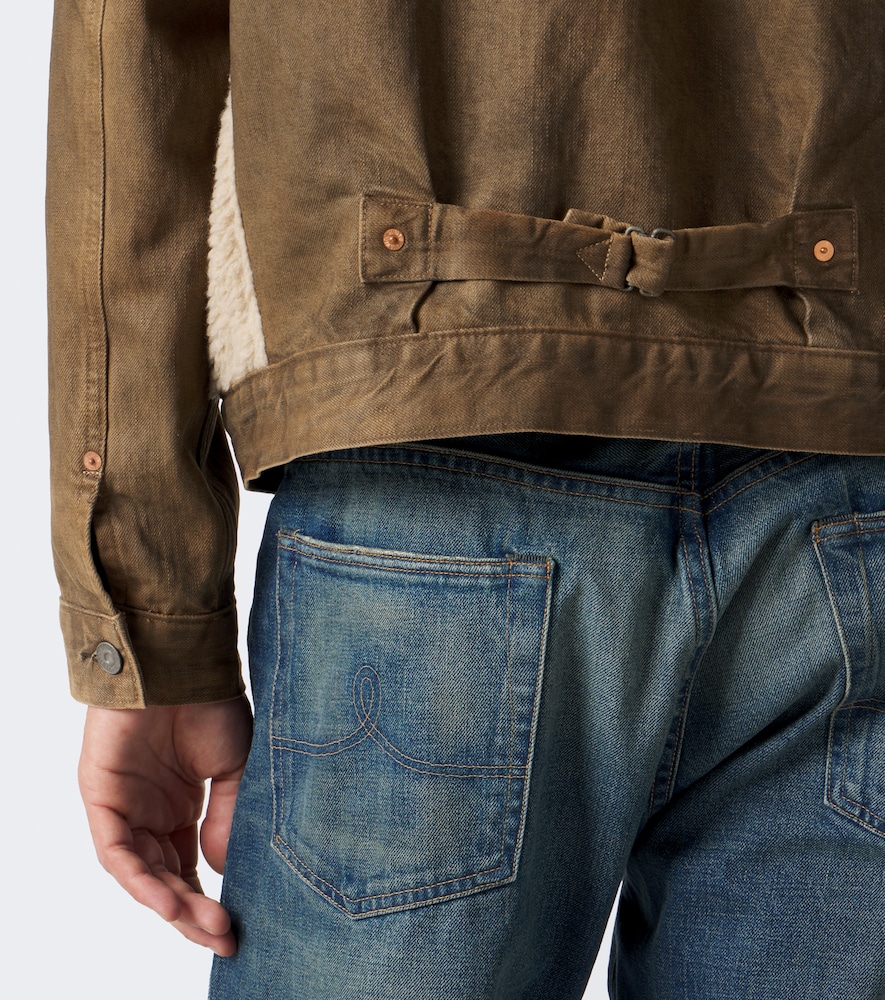 Shearling-Trimmed Denim Jacket