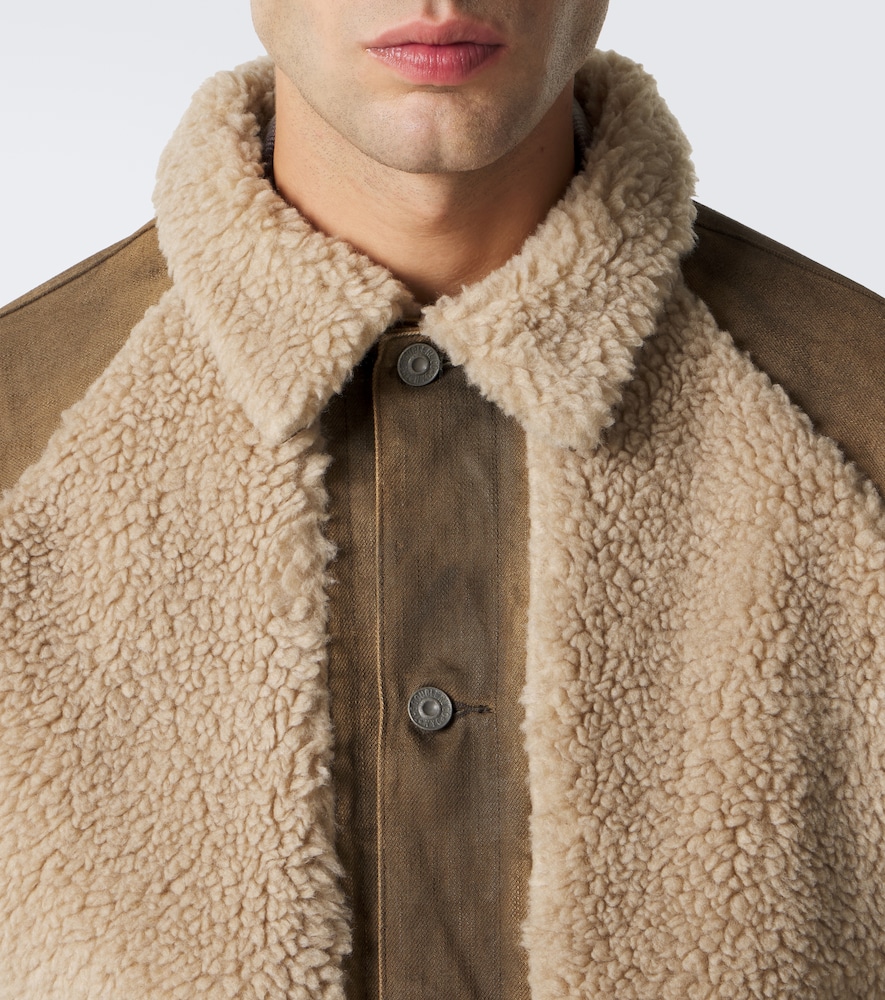 Shearling-Trimmed Denim Jacket