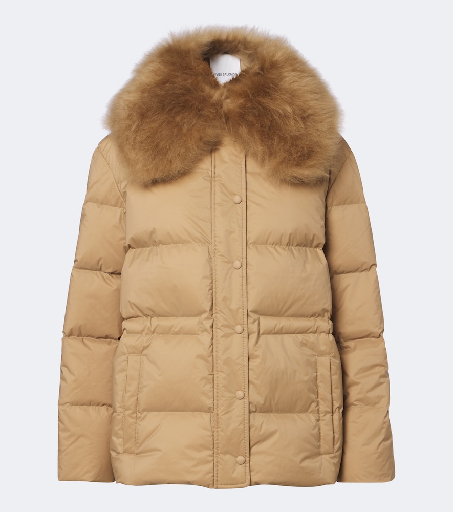 Shearling-Trimmed Down Jacket
