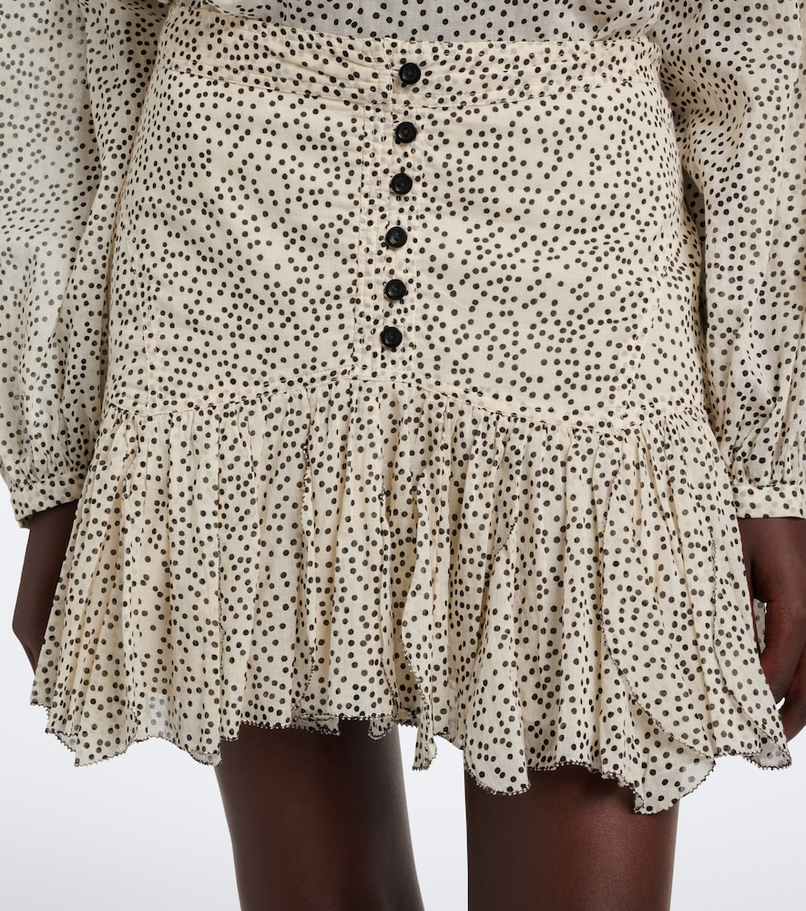 Daneen Polka-Dot Cotton Voile Miniskirt