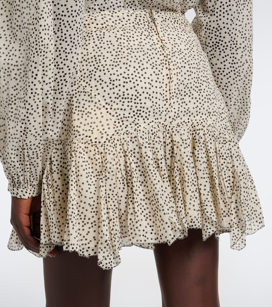 Daneen Polka-Dot Cotton Voile Miniskirt