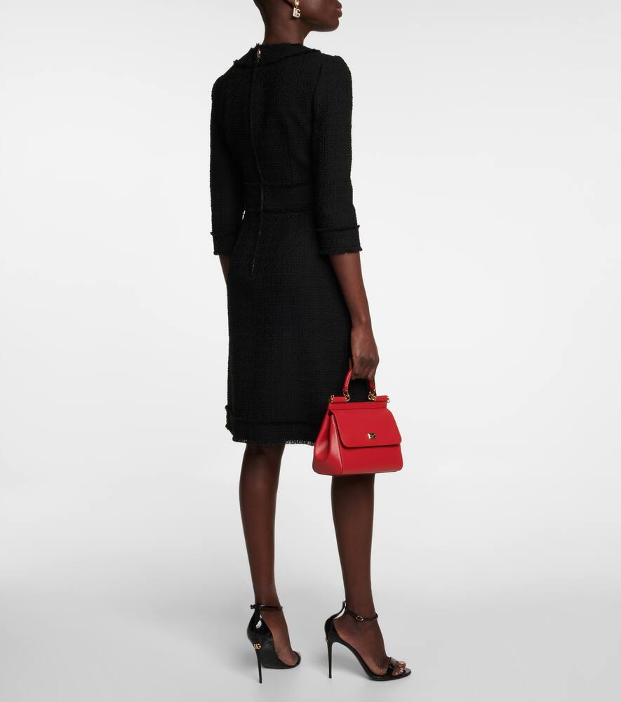 Dolce & Gabbana Tweed Medium Length Dress In Nero