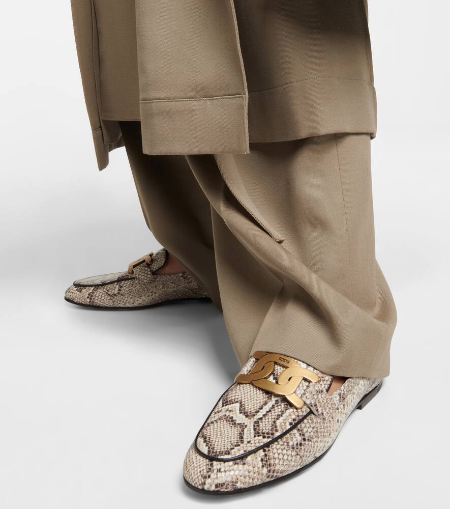 TOD'S 缀饰蛇纹皮革乐福鞋