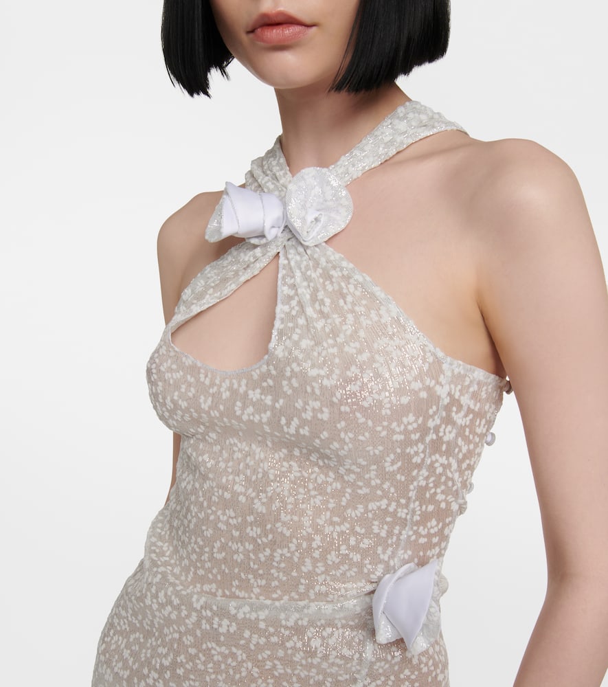 Coperni Embellished Halterneck Minidress In White