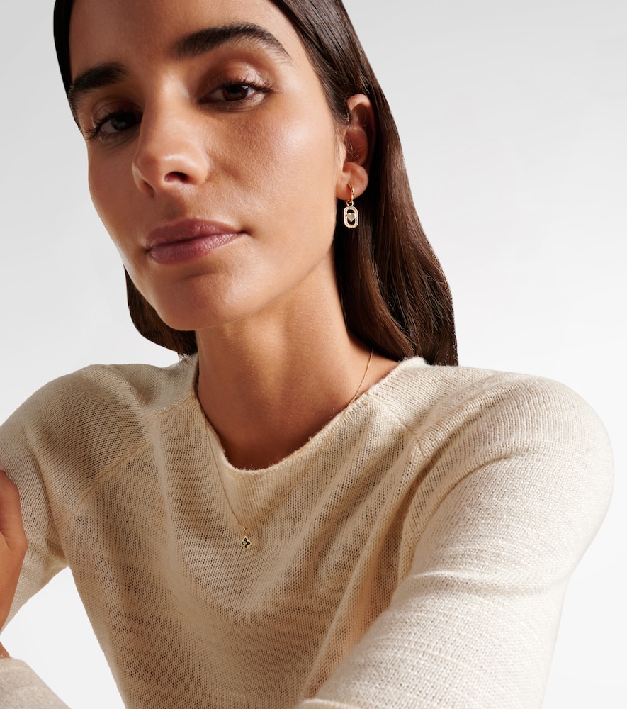 Sydney Evan Mini Moroccan 14kt gold necklace with enamel and diamond