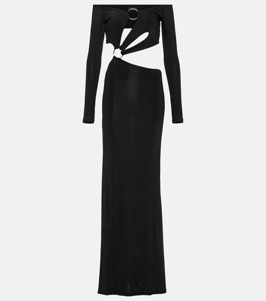 Louisa Ballou Cutout Jersey Maxi Dress In Black