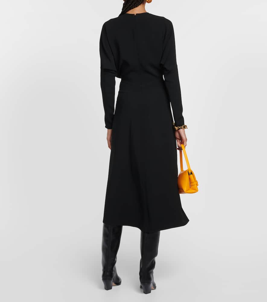 Victoria Beckham Dolman Viscose Blend Midi Dress In Black