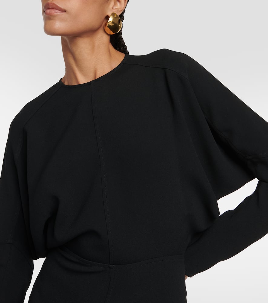 Victoria Beckham Dolman Viscose Blend Midi Dress In Black