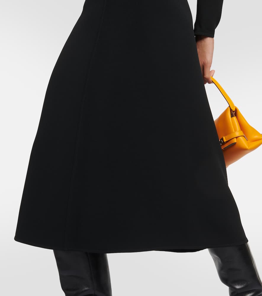 Victoria Beckham Dolman Viscose Blend Midi Dress In Black