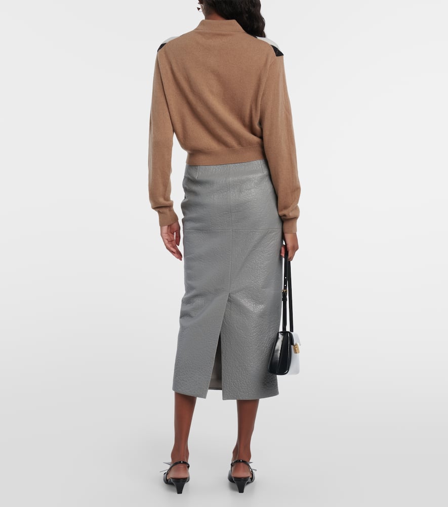 Prada Cashmere Polo Shirt In Brown