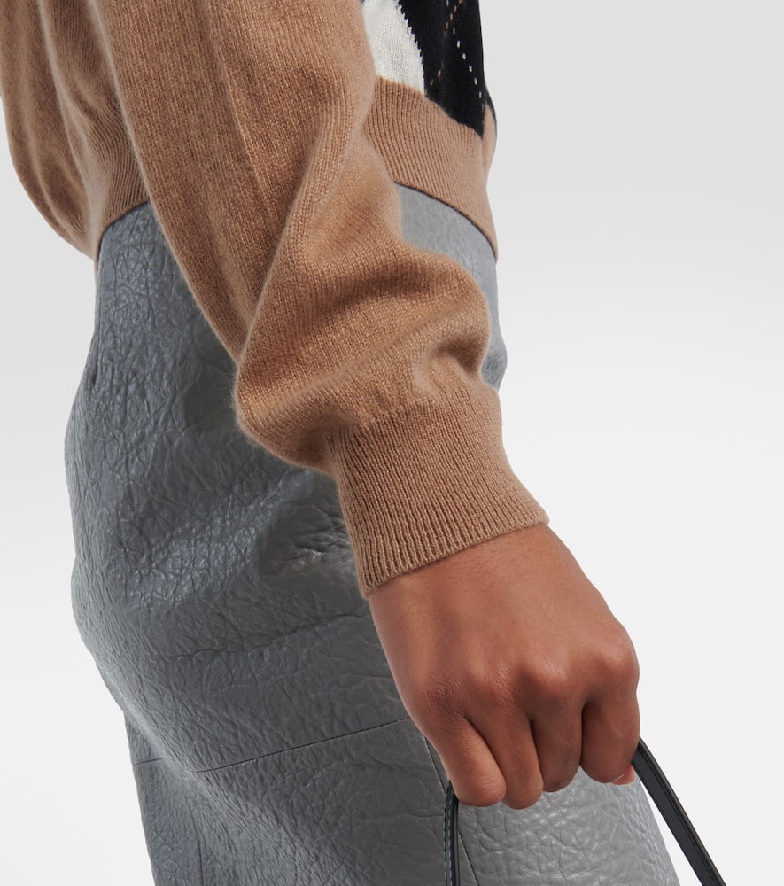 Prada Cashmere Polo Shirt In Brown