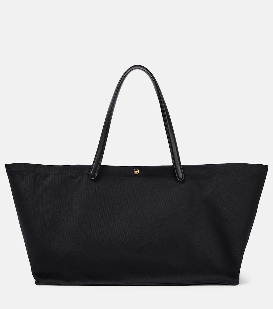 The Row Idaho XL leather-trimmed twill tote bag