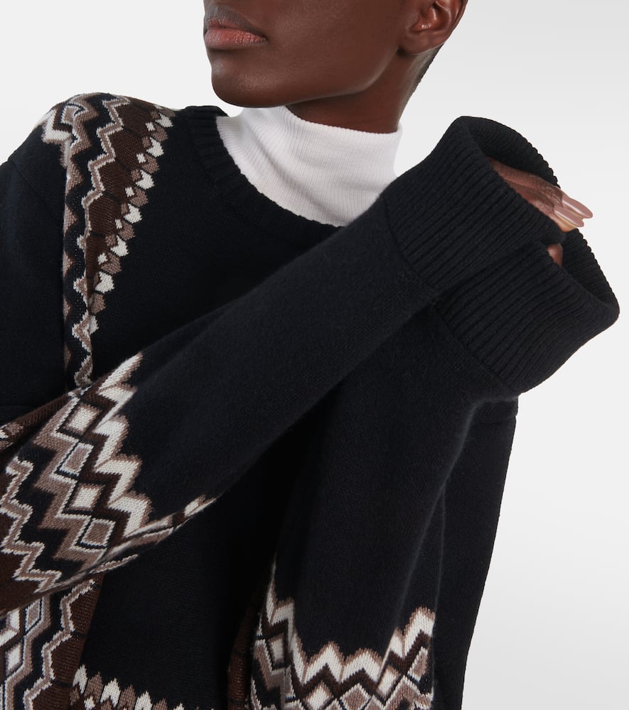 Chloé Wool-blend Jacquard Sweater In Black