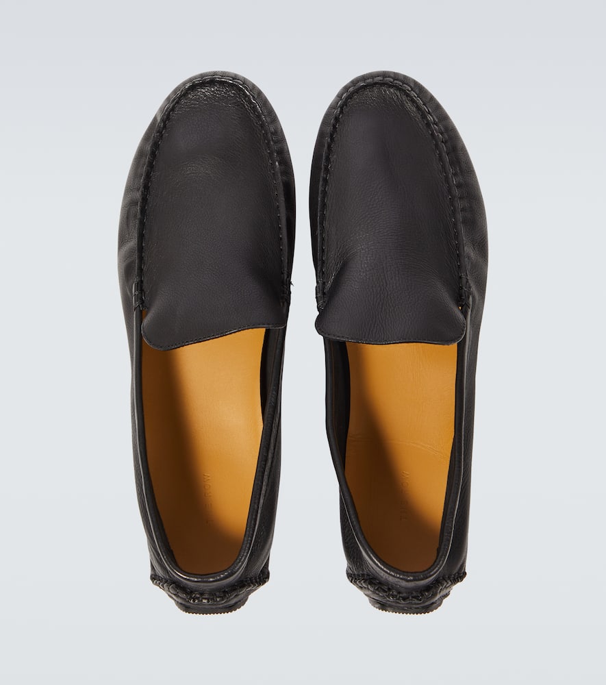 Shop The Row Lucca Leather Loafers In Black