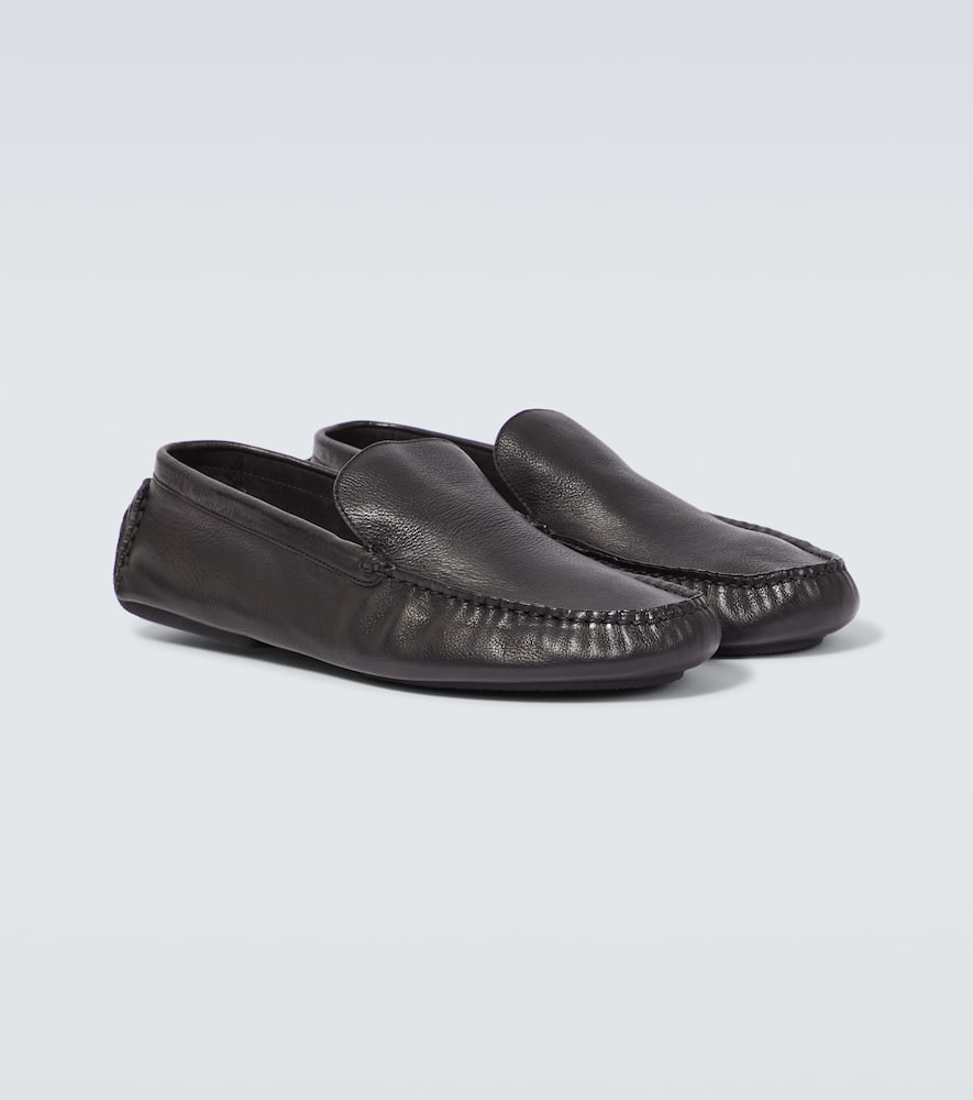 Shop The Row Lucca Leather Loafers In Black