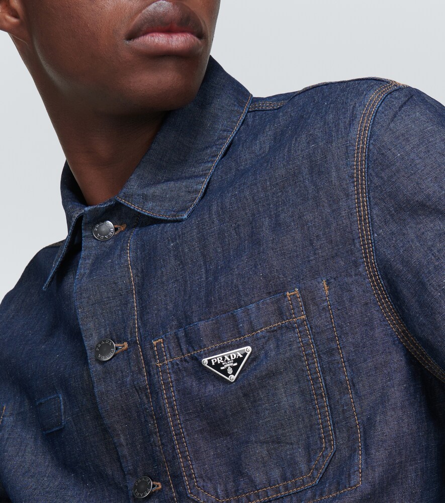  Prada Prada Cotton And Linen Overshirt 