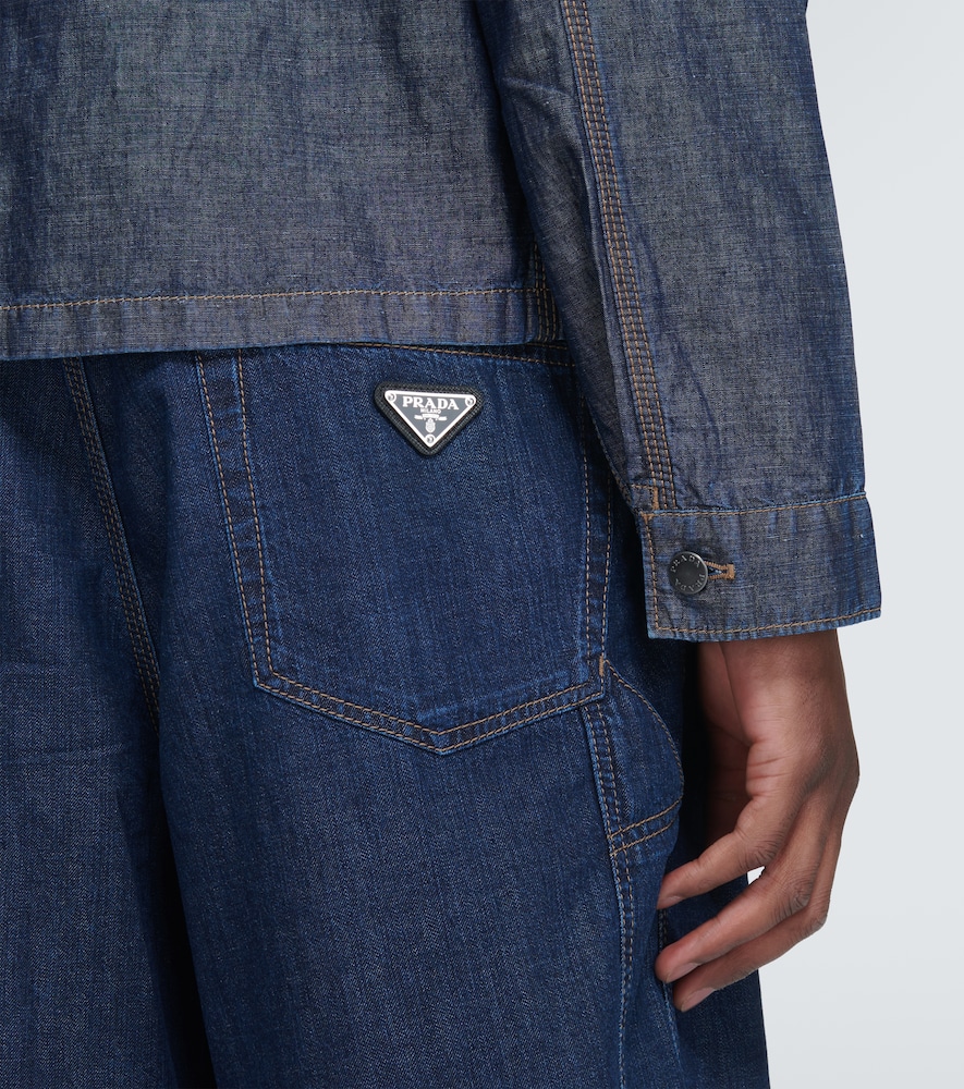  Prada Prada Cotton And Linen Overshirt 