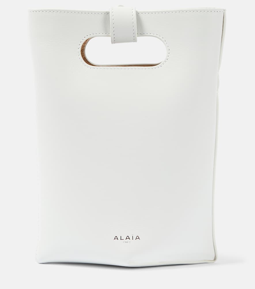 Alaïa Folded Small Leather Tote Bag In Blancopt