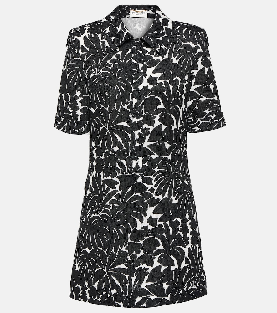 Saint Laurent Floral jersey shirt dress