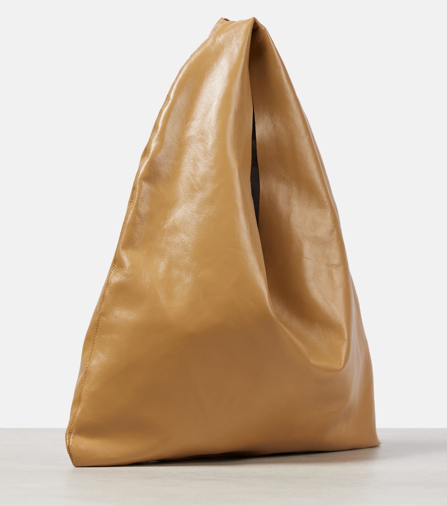 The Row Bindle Small Leather Tote Bag In Brown