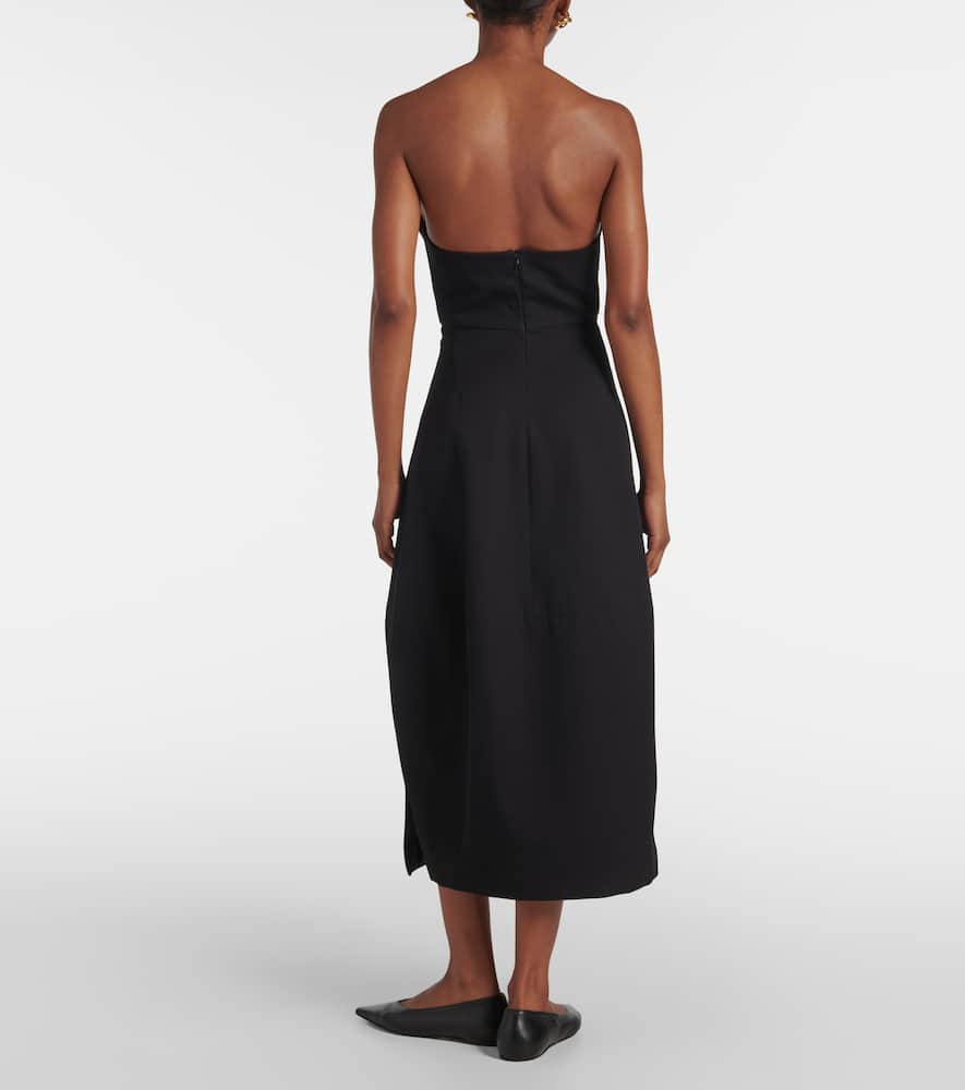 Shop Fforme Jett Cotton And Wool Corset Dress In Black