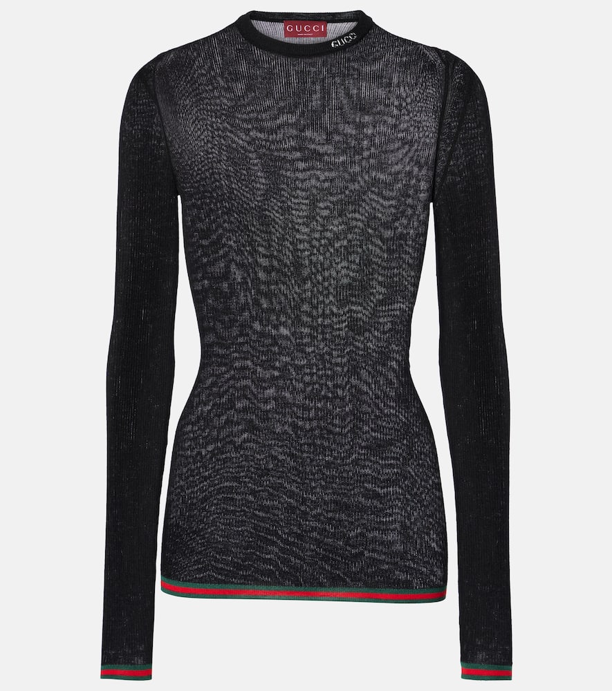 Ribbed-knit cashmere and silk top