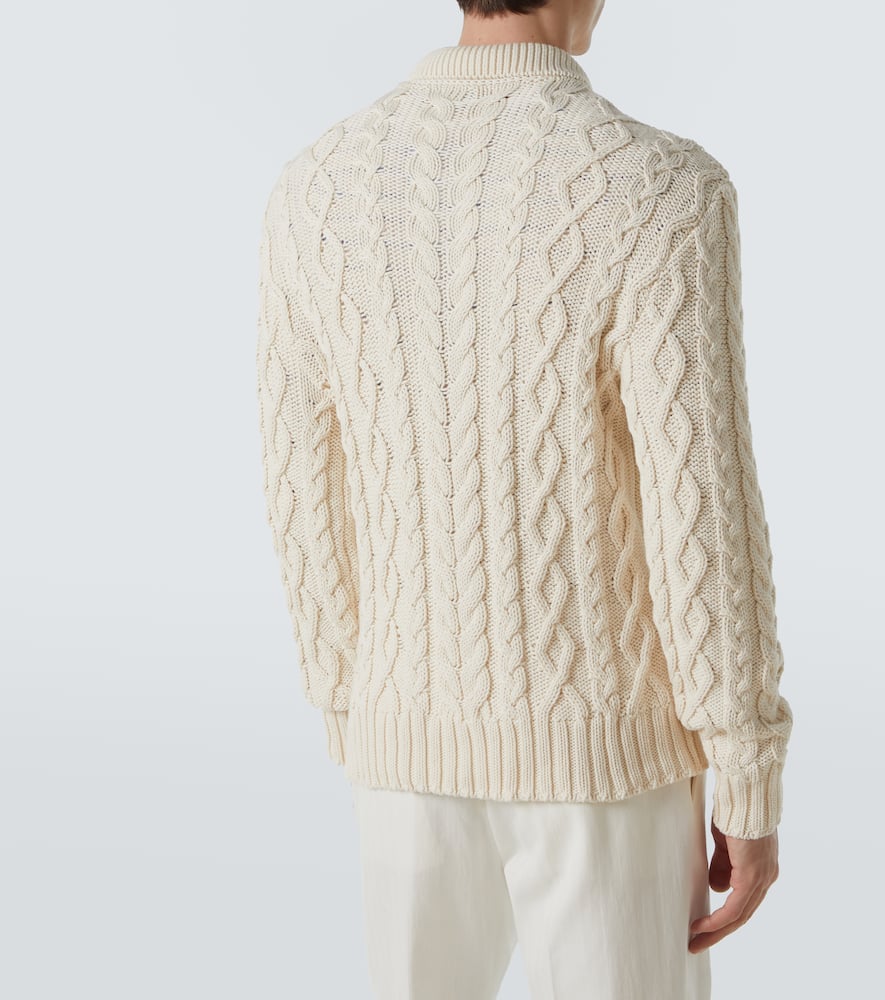 RALPH LAUREN CABLE-KNIT COTTON-BLEND SWEATER