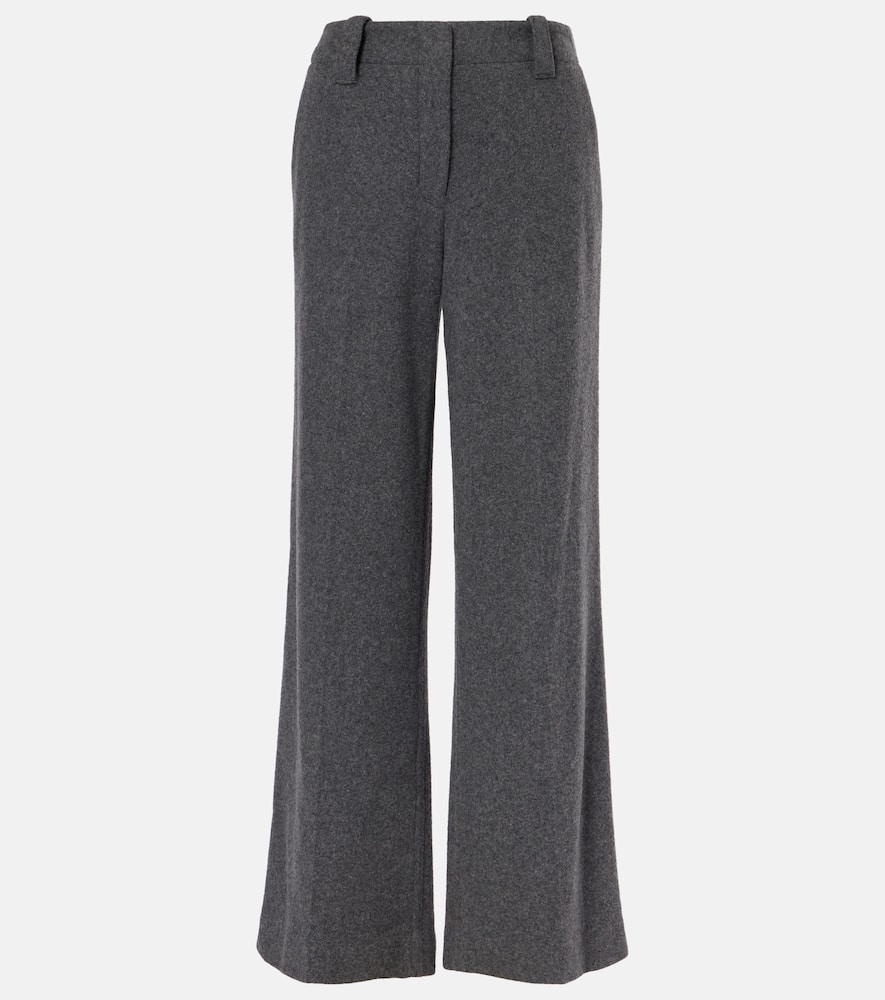 Violet mid-rise wide-leg pants