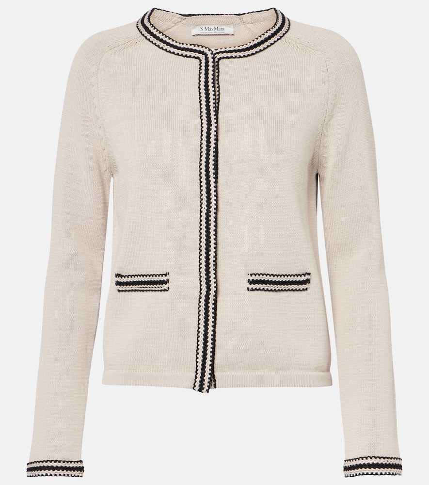 's Max Mara S Max Mara Zenobia Cardigan Ecru Det Vivo Black In White