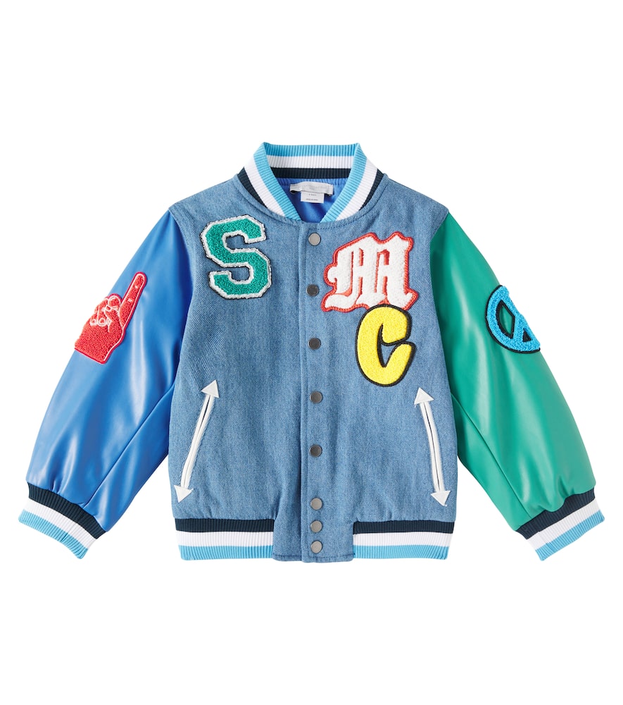 Stella McCartney Kids Embroidered denim bomber jacket