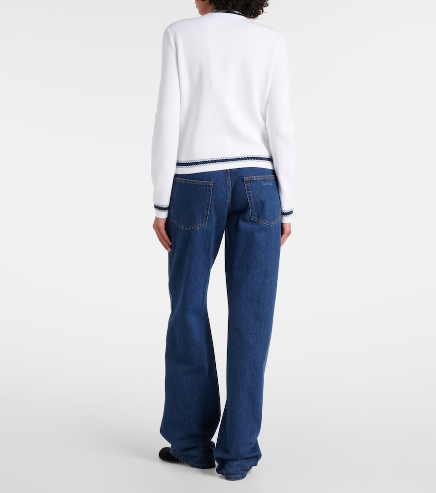 Gucci Cotton Stitch Cardigan With Intarsia