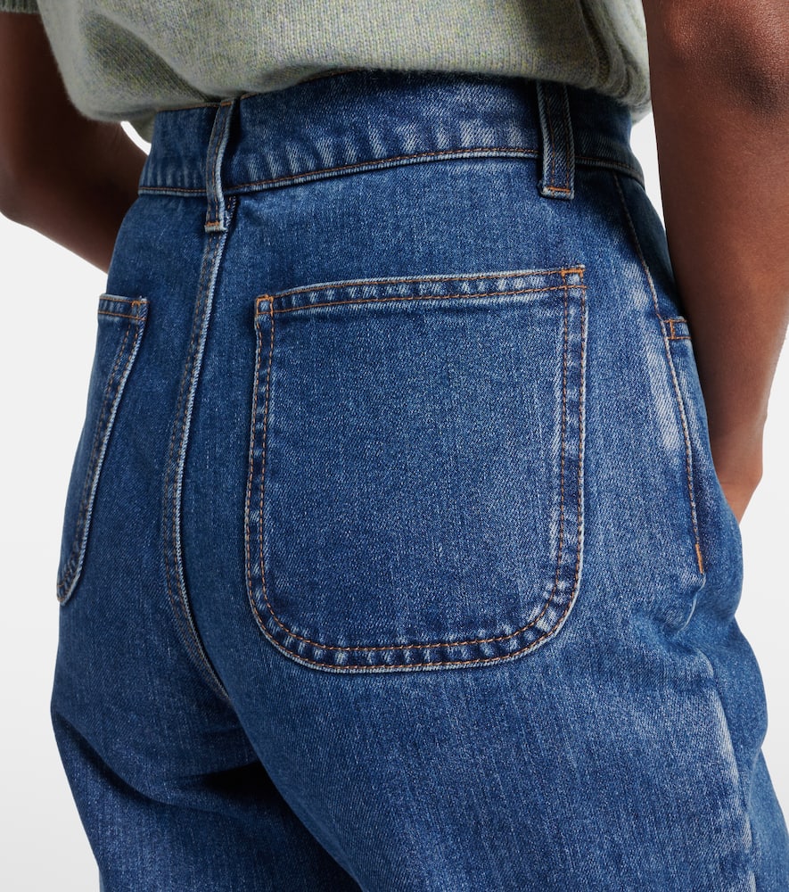 Loro Piana Mid-rise Cotton And Silk Jeans In Blue