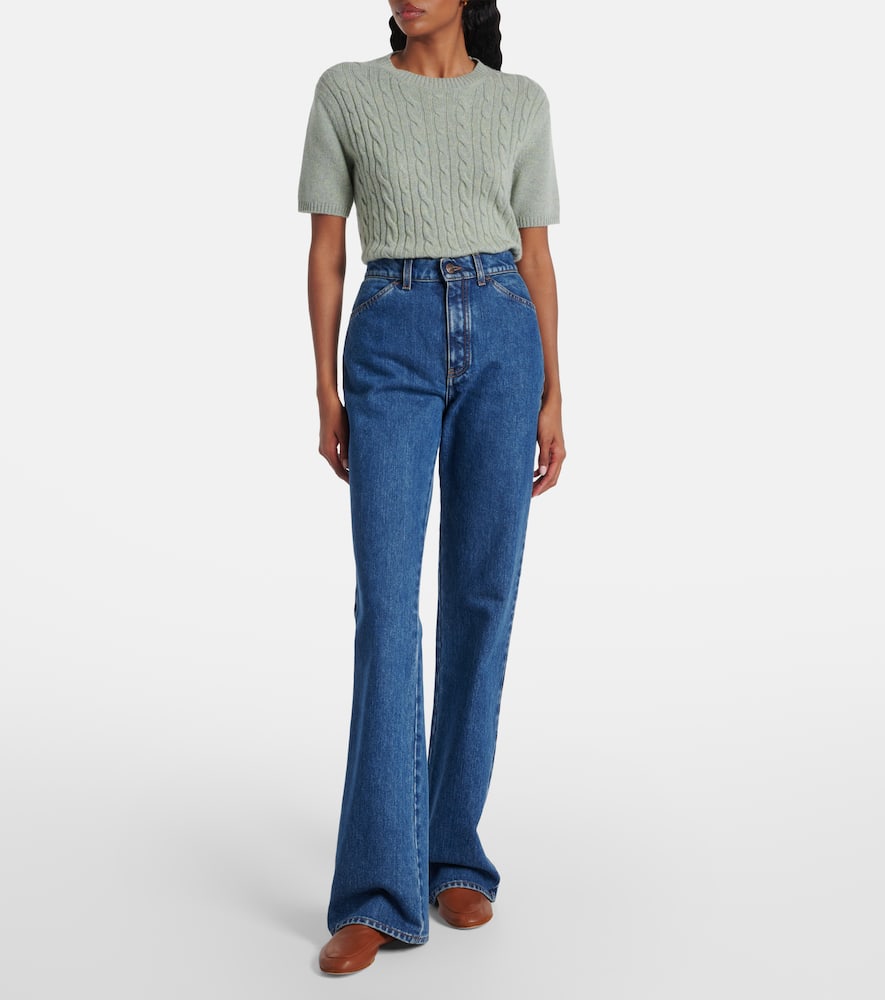 Loro Piana Mid-rise Cotton And Silk Jeans In Blue