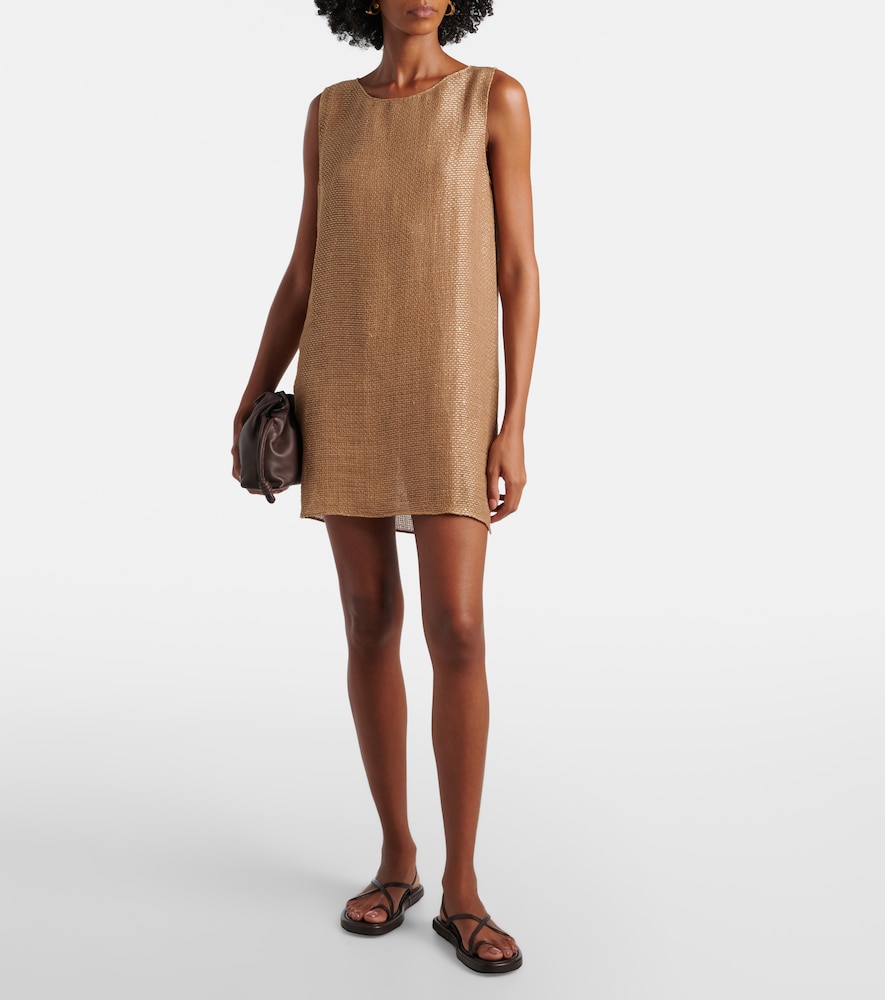  Leset Leset Stella Sequined Linen-blend Minidress 