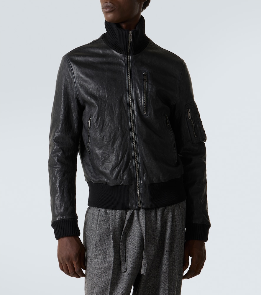  Dolce&gabbana Dolce&gabbana Leather Bomber Jacket 
